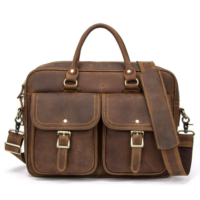 Retro Crazy Horse Leather Travel Bag