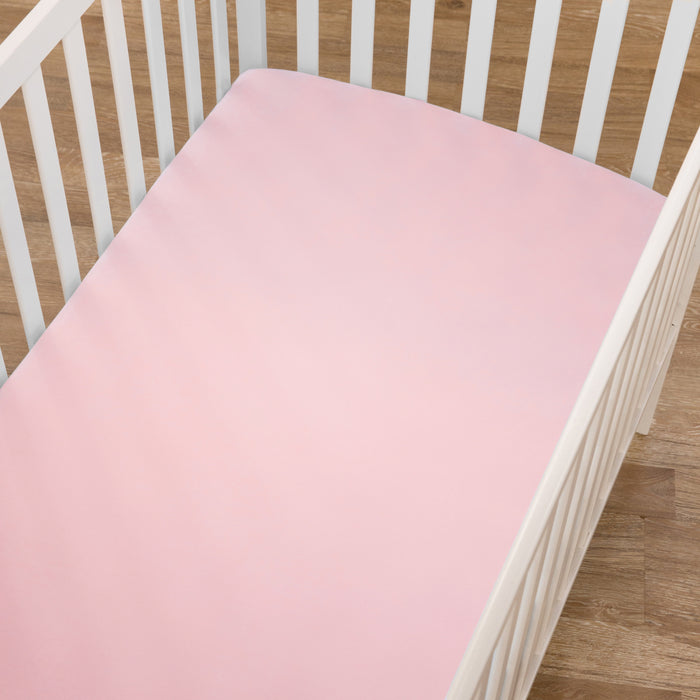TL Care 100% Natural Cotton Fitted Crib Sheet 52" X 28" - Soft, Breathable, Hypoallergenic & Gentle Toddler Bed Sheet, Pink, Neutral for Boys & Girls