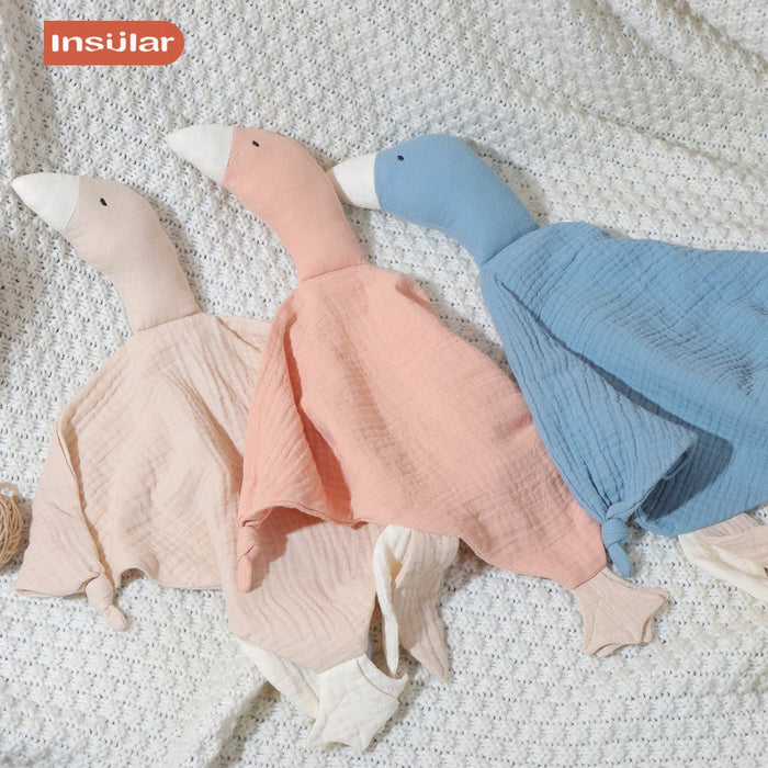 Gauze New Born Soothe Appease Towel Soft Organic Cotton Goose Toy Ins Baby Comforter Lovely Muslin Security Blanket
