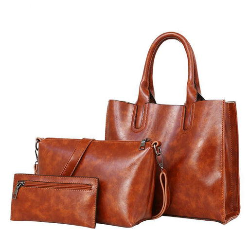 3 Pcs/Set Oil Wax Shanti Leather  Bag