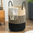 Woven Rope Laundry Hamper Basket, 72L Tall Luandry Basket, Baby Nursery Hamper for Blanket Storage, Clothes Hamper for Laundry in Bedroom-Large-Black & Brown