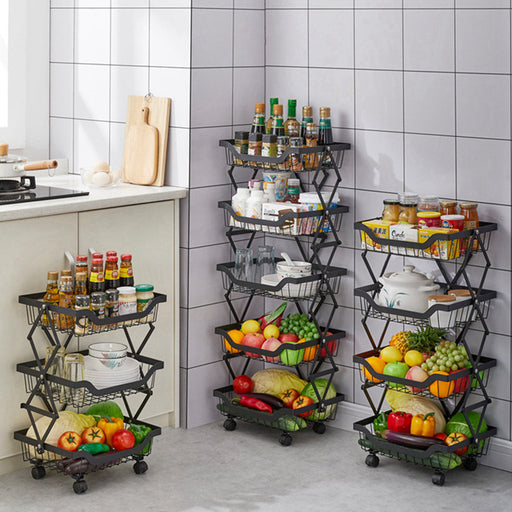Foldable Multi-Layer Kitchen Storage Rack