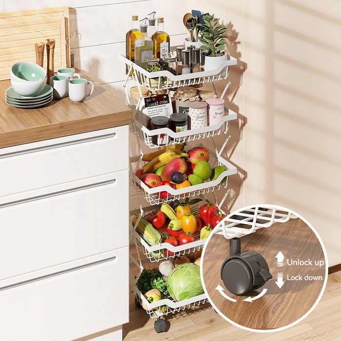 Foldable Multi-Layer Kitchen Storage Rack