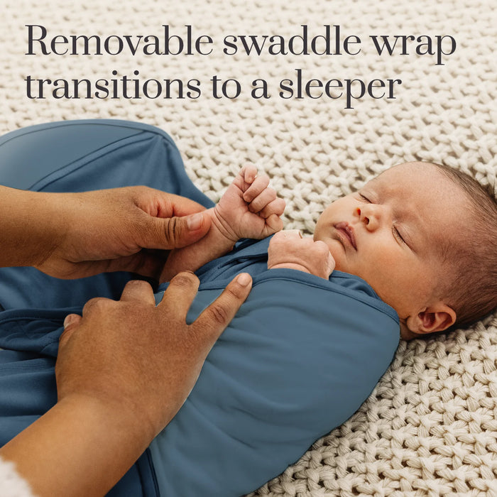 Dream Sleeper with Swaddle, Wearable Unisex Blanket for Newborn – Bedtime Blue