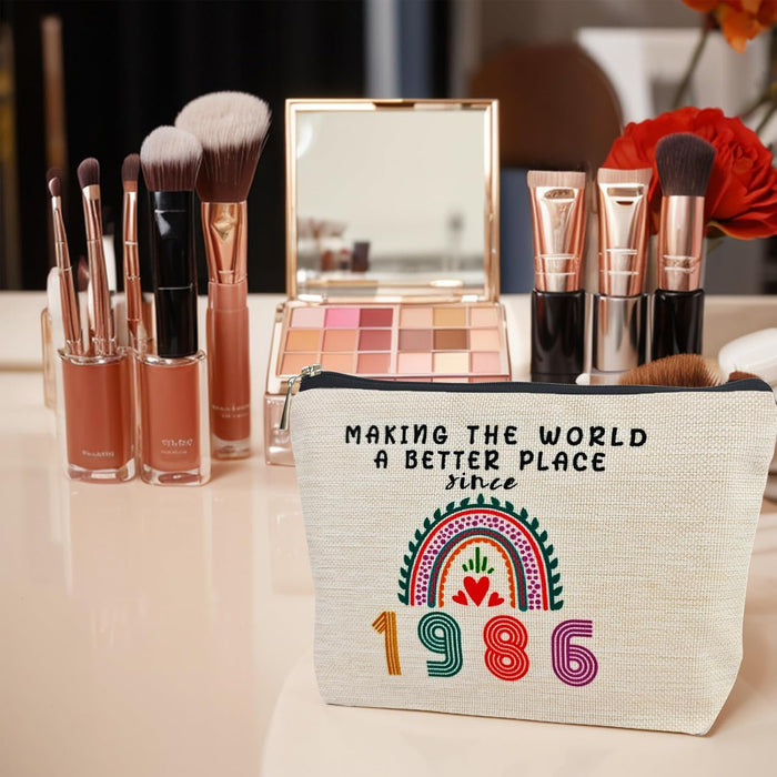 39Th Birthday Gifts for Women Her, 39Th Birthday Decorations Makeup Bags, 1986 Anniversary 39 Year Old Gift Ideas for Mom, Wife, Sister, Best Friends, Mothers Day, Small Cosmetic Travel Pouch