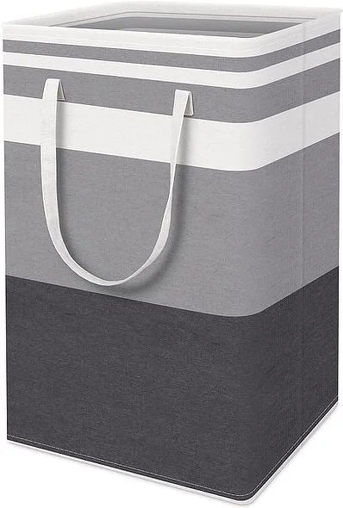 1Pack Large Laundry Basket 75L Each Waterproof Freestanding Laundry Hamper Collapsible Tall Clothes Hamper with Extended Handles for Clothes Toys in the Dorm and Family-Gradient Grey