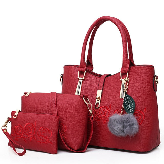 3pcs Leather Handbag