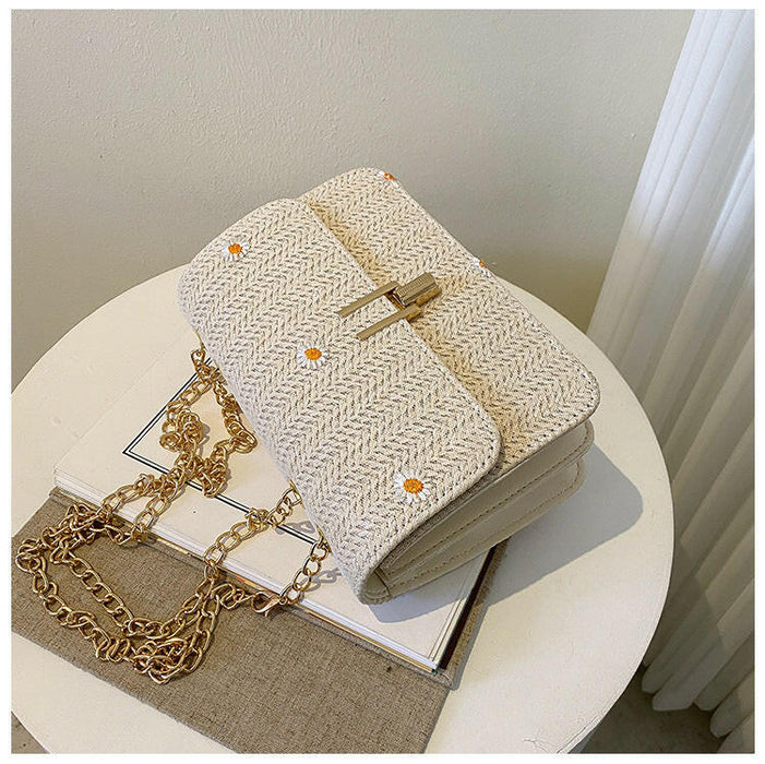 Lace Flower Woven Bag Versatile Chain Bag