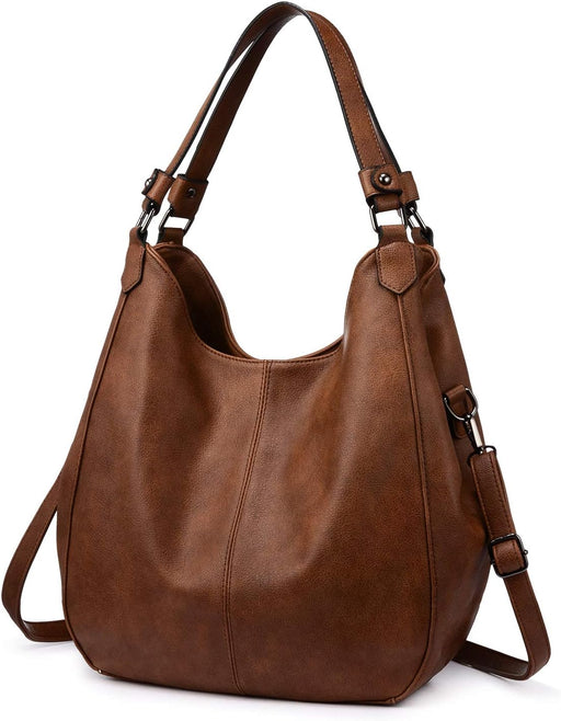 Hobo Bags for Women Faux Leather Shoulder Bag Large Crossbody Bags with 2 Compartments