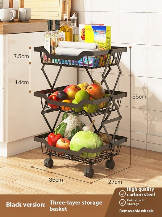 Foldable Multi-Layer Kitchen Storage Rack