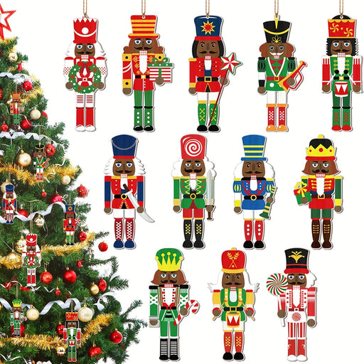36pcs Vintage African American Christmas Ornaments Set.