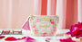 Makeup Pouch for Women Girls Canvas Travel Cosmetic Pouch Inspirational Floral Makeup Bags with Zipper and Tassels(White Flowers)