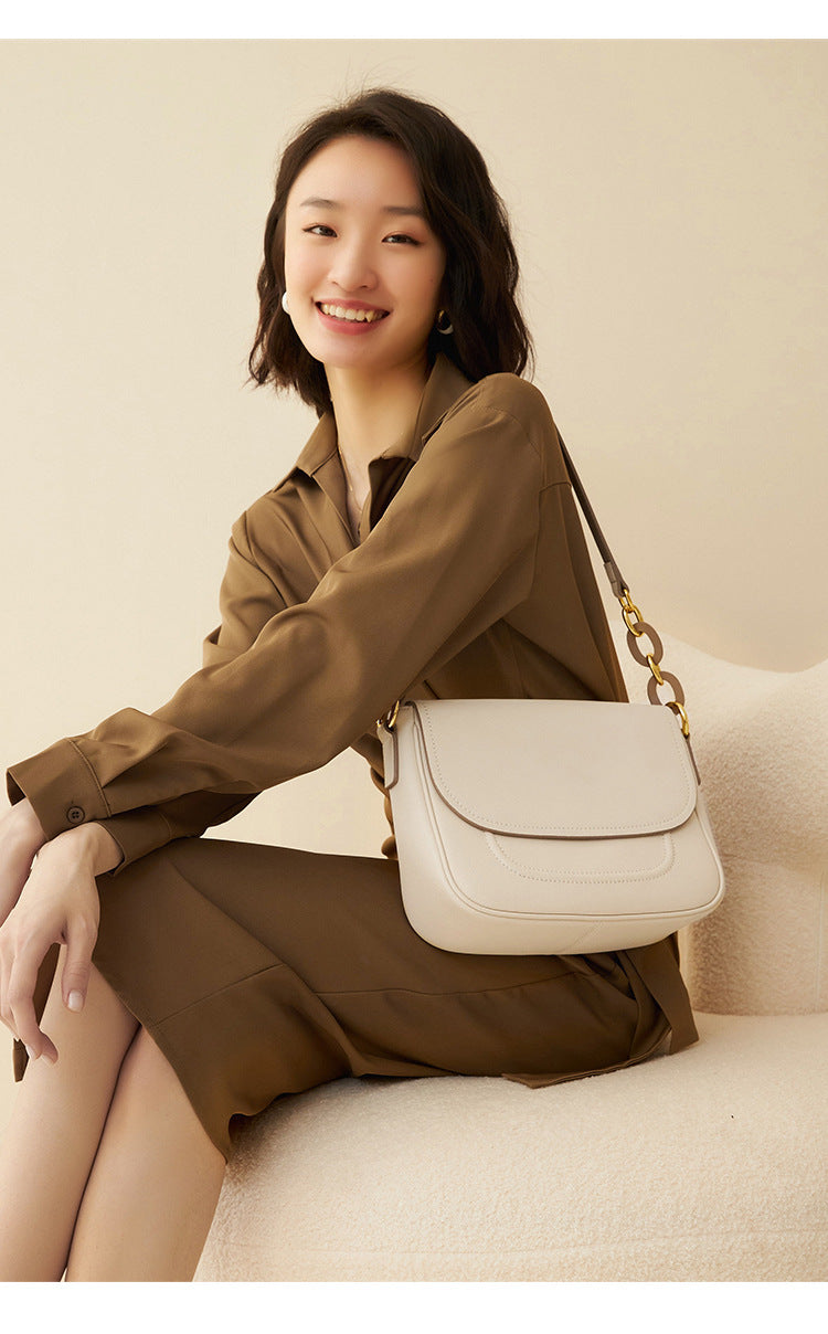 High Quality All-Match Trendy Texture One-Shoulder Messenger Bags Saddle Bag