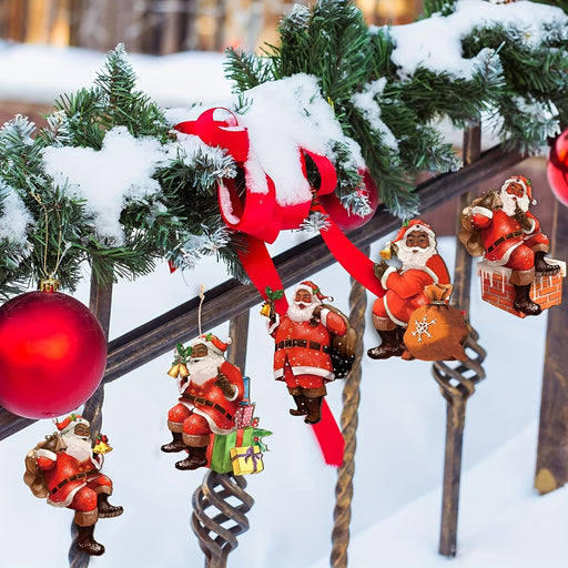 27pcs African American Santa Claus Christmas Ornaments Set.