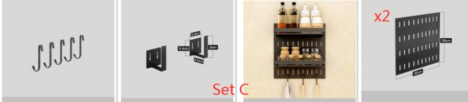 Stainless Steel Wall-Mounted Kitchen Storage Rack