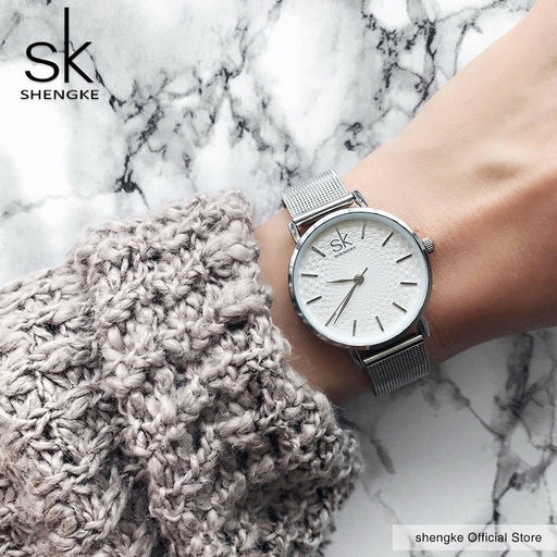 Super Slim Sliver Mesh Stainless Steel Luxury Wrist Watch