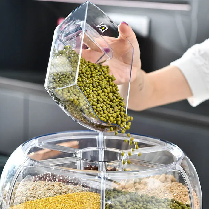 Rotating Rice Dispenser with Split Design