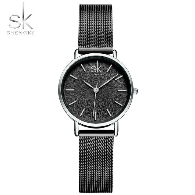 Super Slim Sliver Mesh Stainless Steel Luxury Wrist Watch