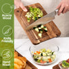 3 PCS Acacia Wood Eco-Friendly Cutting Board Set Holder Deep Juice Grooves Built-in