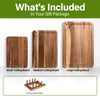 3 PCS Acacia Wood Eco-Friendly Cutting Board Set Holder Deep Juice Grooves Built-in
