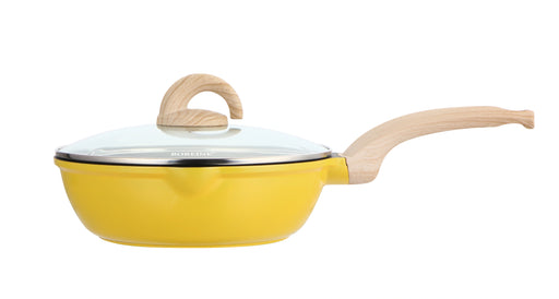 Aluminum Non-Stick Deep Fry Pan Set – Modern Cookware with Glass Lid