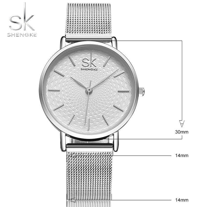 Super Slim Sliver Mesh Stainless Steel Luxury Wrist Watch