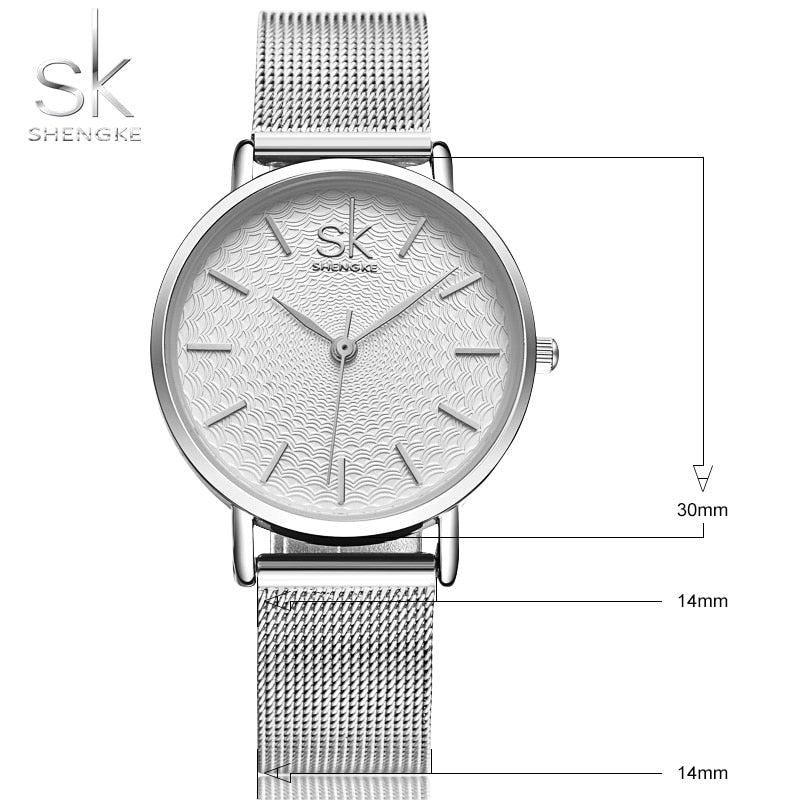 Super Slim Sliver Mesh Stainless Steel Luxury Wrist Watch
