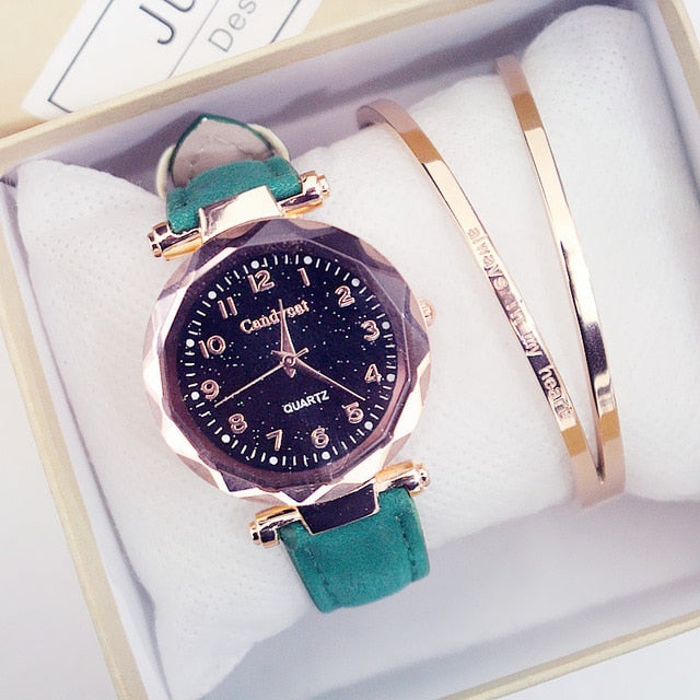 Starry Sky Women Watches  Leather Ladies Bracelet Watch