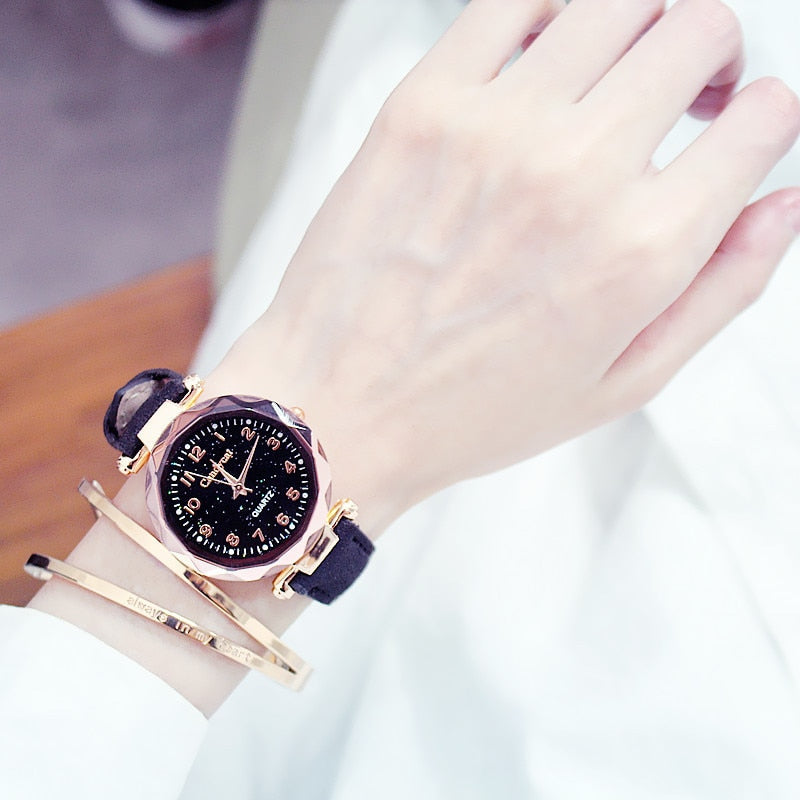 Starry Sky Women Watches  Leather Ladies Bracelet Watch