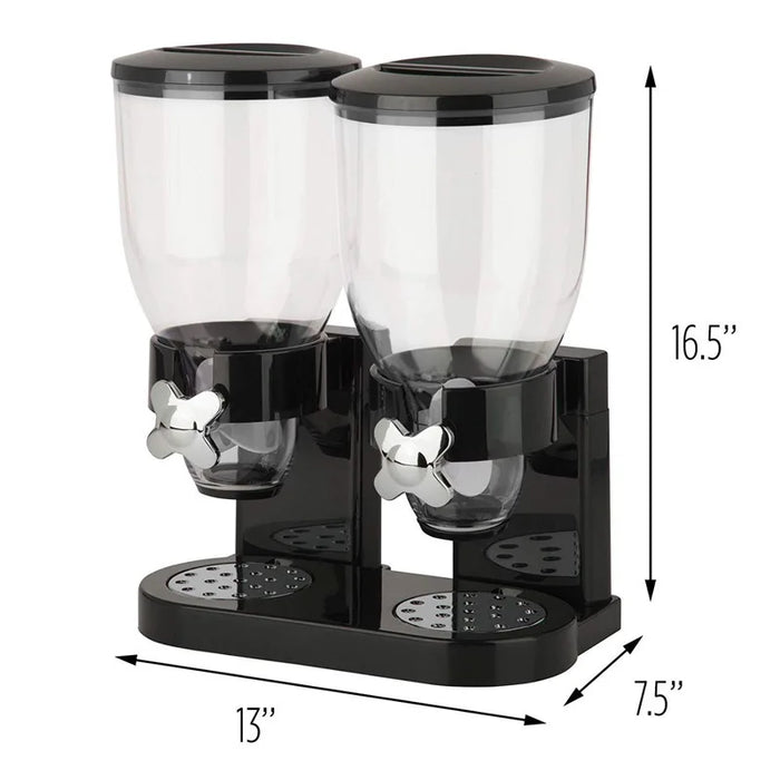 Compact dry food dispenser for home kitchens