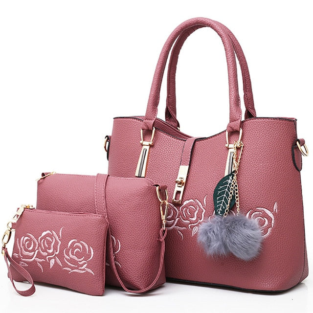 3pcs Leather Handbag