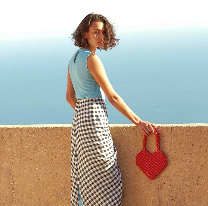 Small Group Fashion Love Handmade Bag Red / black Top-Handle