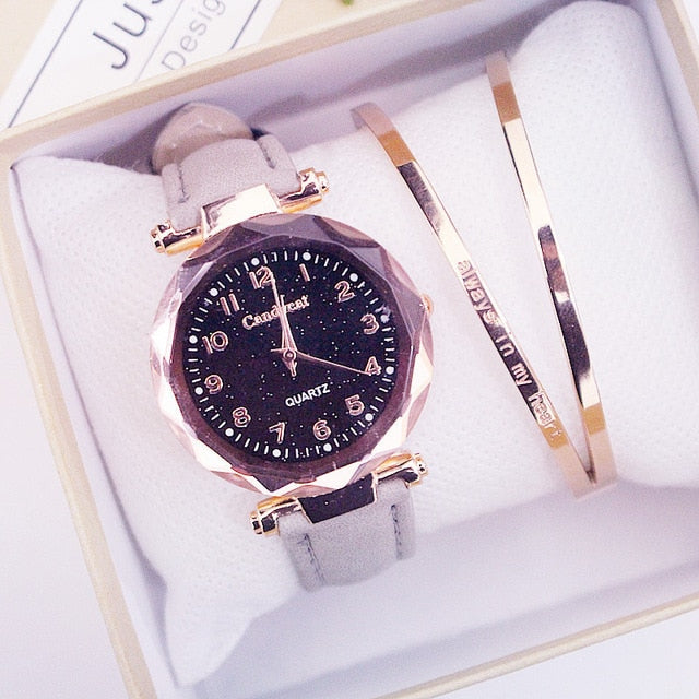 Starry Sky Women Watches  Leather Ladies Bracelet Watch