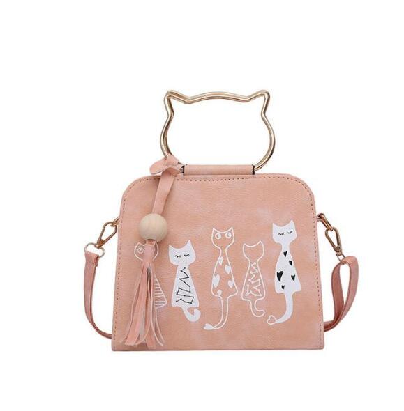 Cartoon Four Cats Shoulder Crossbag