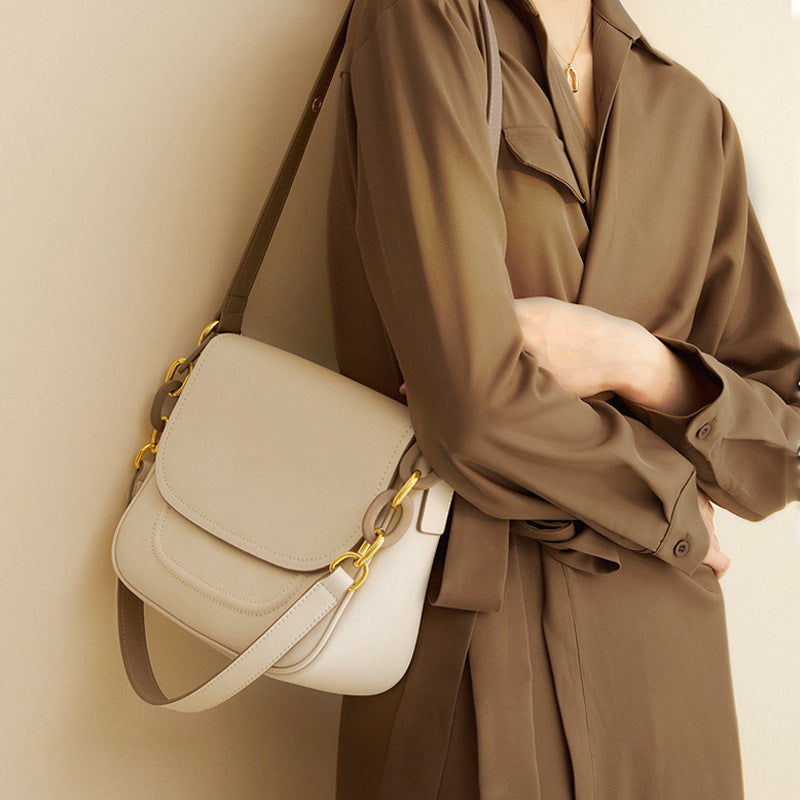 High Quality All-Match Trendy Texture One-Shoulder Messenger Bags Saddle Bag