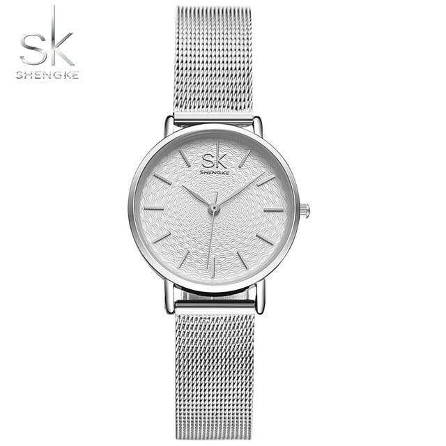 Super Slim Sliver Mesh Stainless Steel Luxury Wrist Watch