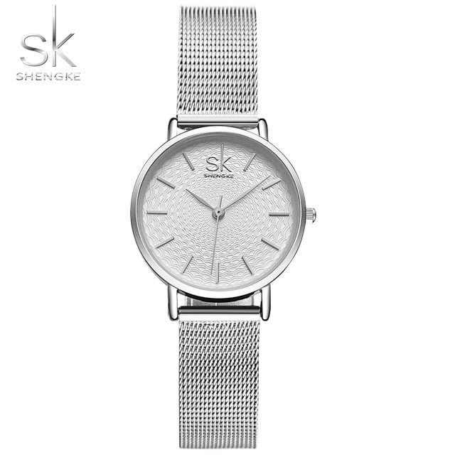 Super Slim Sliver Mesh Stainless Steel Luxury Wrist Watch