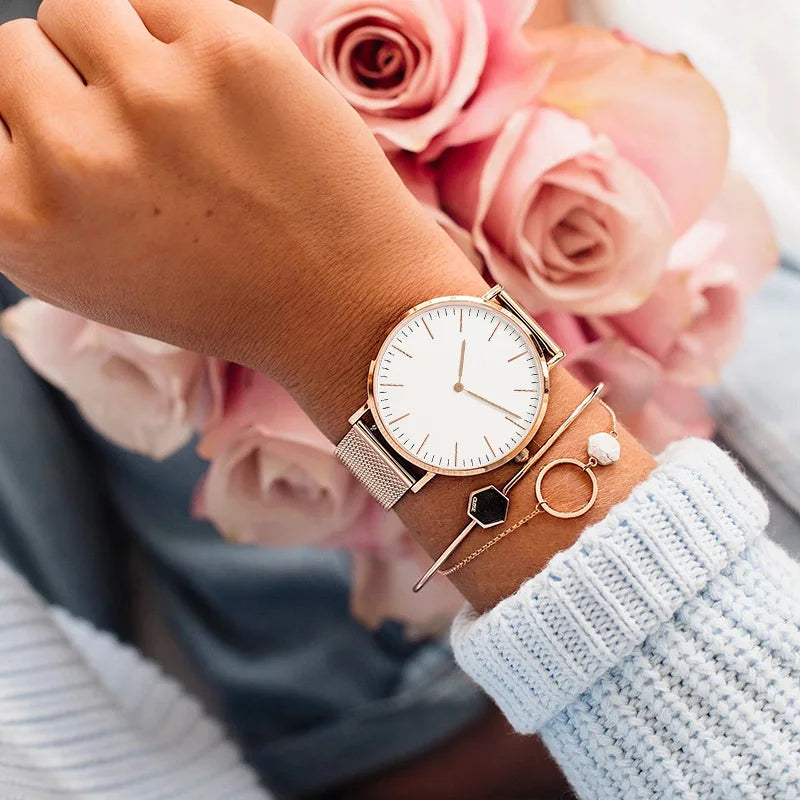 Ultra thin Stainless Steel Ladies Watch