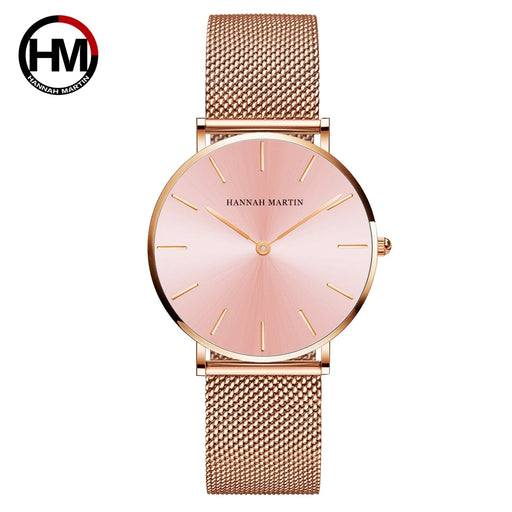 Quartz Movement Ladies Wristwatche Stainless Steel Mesh Top Luxury Brand Rose Gold Waterproof