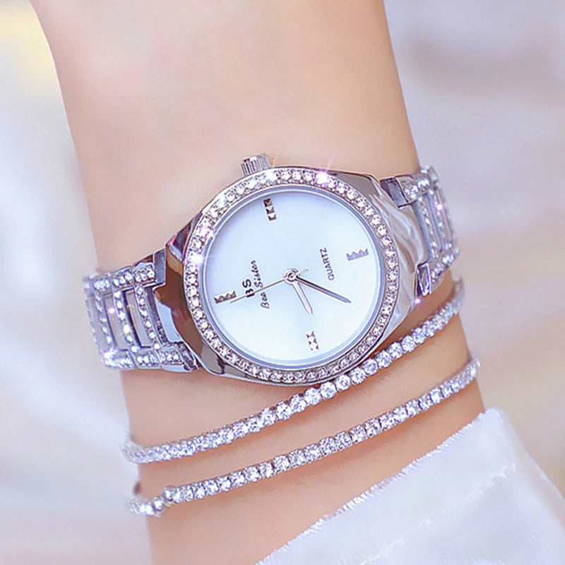 Unusual Gold Women Watches Stainless Steel Ladies Wrist Watch