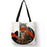 Women Travel Practical Shoulder Bag Cartoon Lovely Cat Printed Durable Linen Tote Bag for Marketing Girls Casual School Handbag