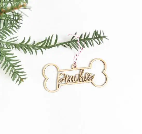 Personalized Dog Name Paw Christmas Ornament.