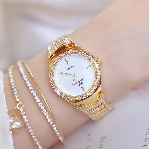 Unusual Gold Women Watches Stainless Steel Ladies Wrist Watch