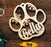 Personalized Dog Name Paw Christmas Ornament.