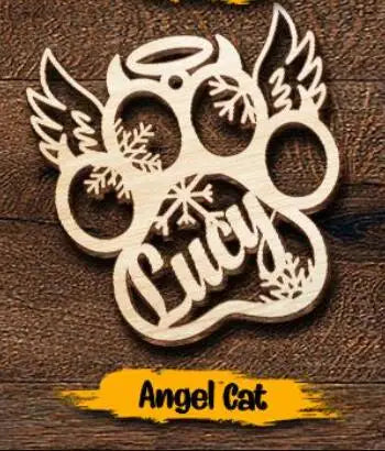 Personalized Dog Name Paw Christmas Ornament.