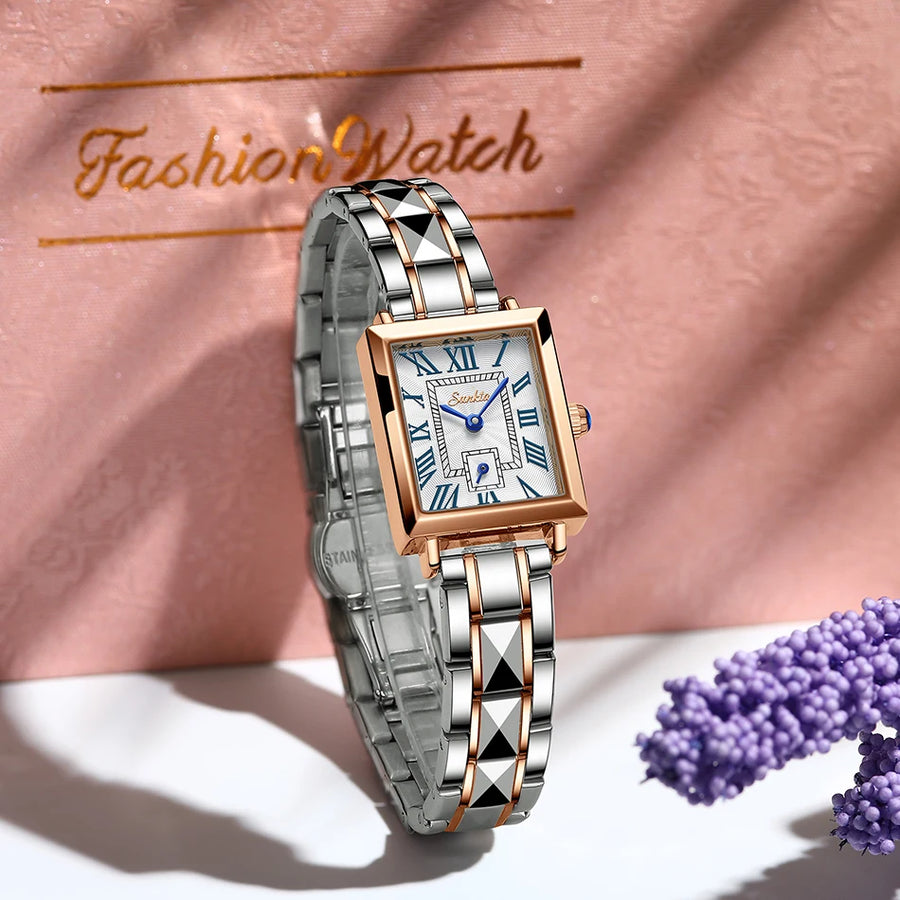 Rose Gold Top Luxury Watch Woman Quartz Waterproof