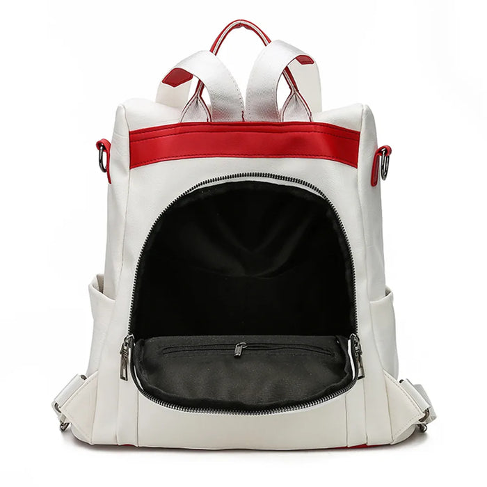Multifunctional Backpack Women Leather Backpacks Female White School Bags For Teenage Girls Shoulder Bag Travel BackPack Mochila