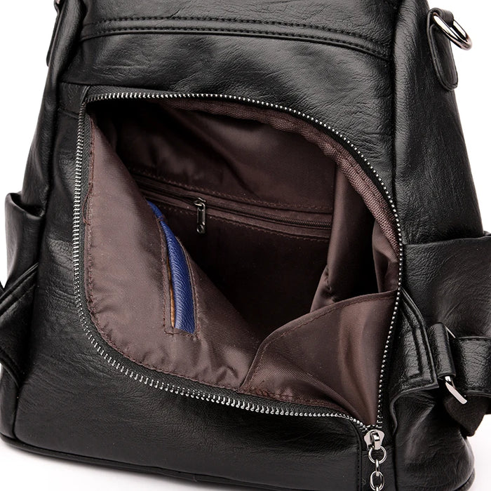 Waterproof Anti-Theft Leather Backpack