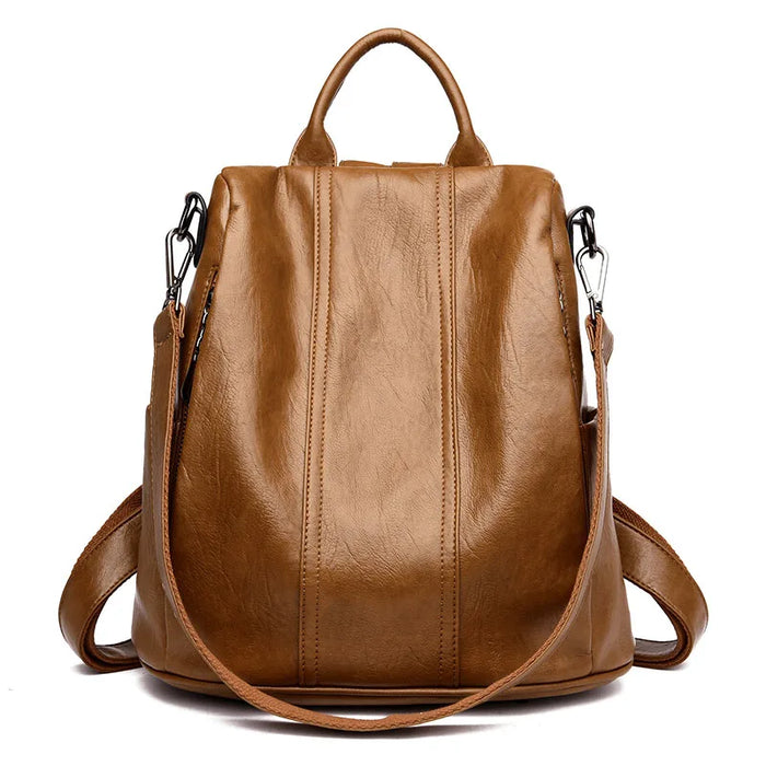 Waterproof Anti-Theft Leather Backpack