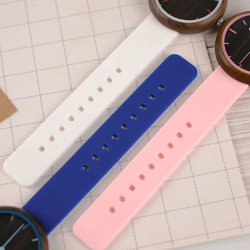 relogio feminino BOBO BIRD Wood Women Watches Silicone Band Quartz  in Wooden Gift Box